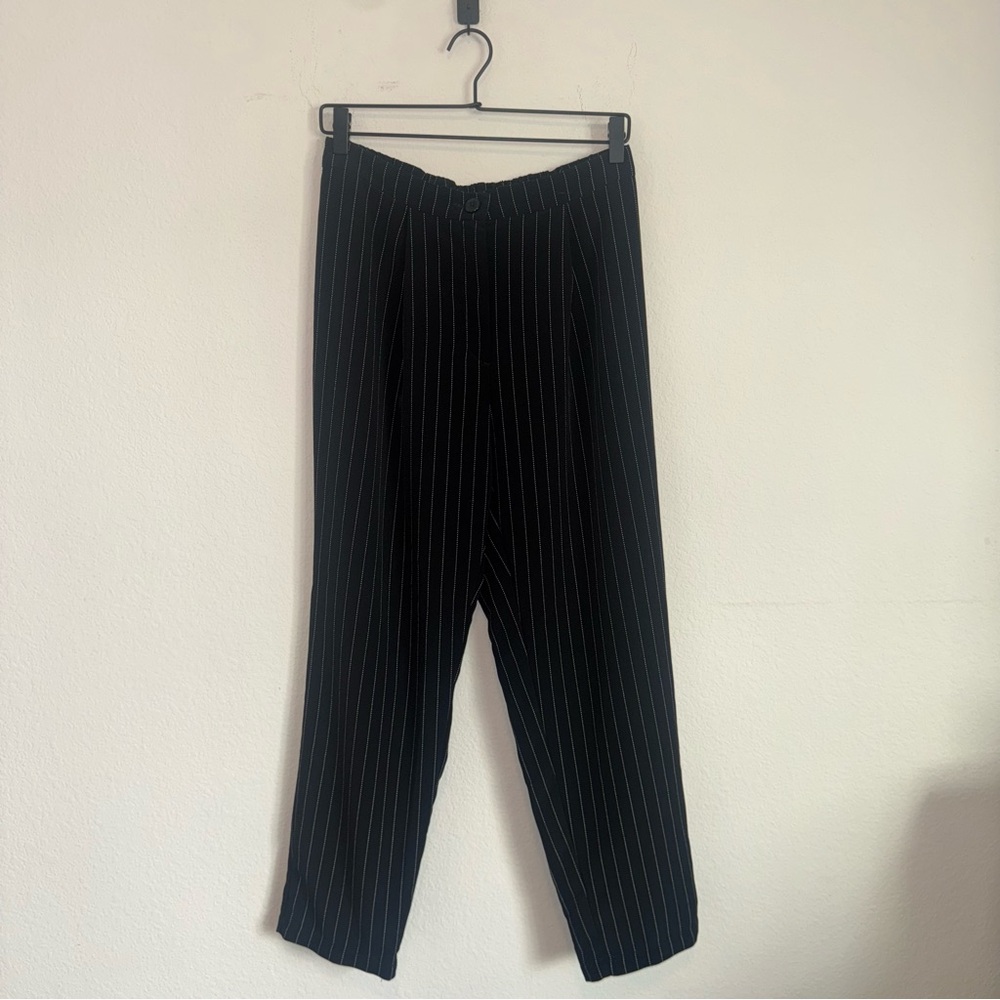 H&M Black and White Striped Women's Trousers